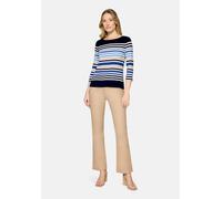 3/4-Arm-Shirt BETTY BARCLAY "Damen mit U-Boot-Ausschnitt", Damen, Gr. 36, dunkelblau, weiß, Jersey, Obermaterial: 95% Viskose, 5% Elasthan, Basic, tailliert normal, U-Boot-Ausschnitt, Shirts 3/4-Arm-S