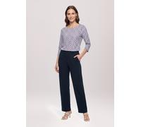 3/4-Arm-Shirt BETTY BARCLAY "Damen mit U-Boot-Ausschnitt", Damen, Gr. 38, weiß (rot, blau), Jersey, Obermaterial: 95% Viskose, 5% Elasthan, Basic, tailliert normal, U-Boot-Ausschnitt, Shirts 3/4-Arm-S