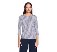 3/4-Arm-Shirt BETTY BARCLAY "Damen mit U-Boot-Ausschnitt", Damen, Gr. 44, rot, blau, Jersey, Obermaterial: 95% Viskose, 5% Elasthan, Basic, tailliert normal, U-Boot-Ausschnitt, Shirts 3/4-Arm-Shirt (1