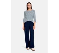 3/4-Arm-Shirt BETTY BARCLAY "Damen mit U-Boot-Ausschnitt", Damen, Gr. 44, weiß (petrol, schwarz), Jersey, Obermaterial: 95% Viskose, 5% Elasthan, Basic, tailliert normal, U-Boot-Ausschnitt, Shirts 3/4