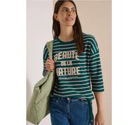 3/4-Arm Shirt Boat Neck und Streifen