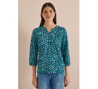 3/4-Arm-Shirt CECIL, Damen, Gr. 3XL, grün (schwarz fir grün), Web, 50% Baumwolle, 50% Modal, gemustert, normal normal, Rundhals, elastischer Bund, Shirts 3/4-Arm-Shirt, im soften Baumwoll-Mix (1968624