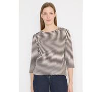 3/4-Arm-Shirt CECIL, Damen, Gr. 3XL, urban taupe, Web, 50% Baumwolle, 50% Polyester, gestreift, comfort fit normal, U-Boot-Ausschnitt, abgesteppt, Shirts 3/4-Arm-Shirt, mit U-Boot-Ausschnitt (62092914