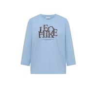 CECIL - 3/4-Arm Shirt mit Wording im Leo-Look easy blue - Gr. - L