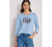 CECIL - 3/4-Arm Shirt mit Wording im Leo-Look easy blue - Gr. - L