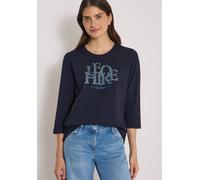 Cecil 3/4-Arm Shirt mit Wording im Leo-Look urban Dark Blue S
