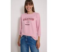 CECIL - 3/4-Arm Shirt mit Rundhals und Wording mellow rose - Gr. - S