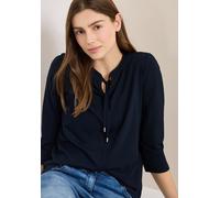 Cecil Damen 3/4-Arm Shirt mit Split Neck in Blau, Gr: XL