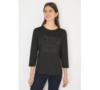 Cecil Damen Shirt mit Schmucksteinen in Grün, Gr: XS