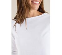 Cecil Damen Basic U-Boot Shirt in Weiß, Gr: XS