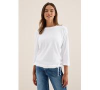 Cecil 3/4-Arm-Shirt Slub mit Rundhals 100% Baumwolle Weiß Gr. XXL