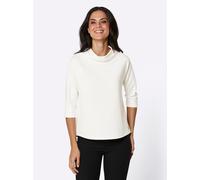 3/4-Arm-Shirt CREATION L PREMIUM "Modal-Shirt", Damen, Gr. 36, beige (ecru), 65% Modal, 30% Polyester, 5% Elasthan, unifarben, U-Boot-Ausschnitt, Shirts 3/4-Arm-Shirt (83127603-36) ecru