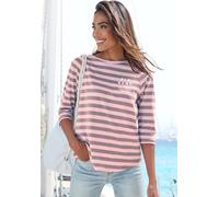ELBSAND 3/4-Arm-Shirt Damen flieder-taupe gestreift Gr.L
