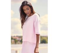 3/4-Arm-Shirt ELBSAND, Damen, Gr. 48/50, rosa, Feinstrick, Obermaterial: 55% Baumwolle, 45% Nylon, unifarben, weit hüftlang, U-Boot-Ausschnitt, eingesetzt, Shirts 3/4-Arm-Shirt, mit U-Boot Ausschnitt,