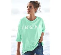 3/4-Arm-Shirt ELBSAND "Iduna", Damen, Gr. M (38), grün (mint), Jersey, Obermaterial: 50% Baumwolle, 50% Polyester, unifarben, figurumspielend hüftlang, Rundhals, Shirts 3/4-Arm-Shirt, aus Baumwoll-Mix