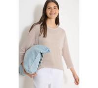 Cecil - 3/4-Arm Shirt im Ajour-Look beige - Gr. - XXL