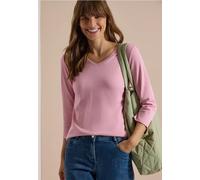 Cecil Damen 3232333 3/4-Arm Shirt in Unifarbe mit V-Neck (1er Pack)