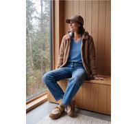 3/4-Arm Shirt in Unifarbe mit V-Neck
