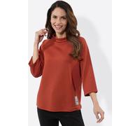 3/4-Arm-Shirt INSPIRATIONEN "Rollkragen-Shirt", Damen, Gr. 38, rot (rostrot), 50% Modal, 44% Polyester, 6% Elasthan, unifarben, Shirts 3/4-Arm-Shirt (55704503-38) rostrot