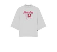 3/4-Arm-Shirt JOOP JEANS "Tyna", Damen, Gr. XL, weiß, Jersey, Obermaterial: 100% Baumwolle, bedruckt, oversize hüftlang, Rundhals, Shirts 3/4-Arm-Shirt (92807147-XL)