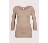 3/4-Arm-Shirt MADELEINE "Blusenshirt Halbarm Viskose-Oberteil für Damen", Damen, Gr. 44, beige, Obermaterial: 95% Viskose CV. 5% Elasthan EL., Modern, normal, U-Boot-Ausschnitt, Shirts 3/4-Arm-Shirt (