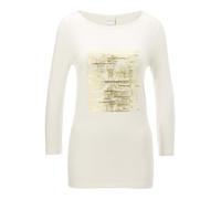 3/4-Arm-Shirt MADELEINE "Shirt Bedrucktes Jersey-Shirt mit 3/4-Ärmeln", Damen, Gr. 44, silber (avocado, silberfarben), Obermaterial: 95% Viskose CV. 5% Elasthan EL., Shirts 3/4-Arm-Shirt (83004748-44)