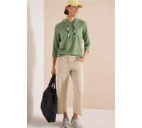 Kapuzensweatshirt CECIL, Damen, Gr. L (42), deep matcha grün, Sweatware, Obermaterial: 63% Modal, 35% Baumwolle, 2% Elasthan, unifarben, lässig geschnitten hüftbedeckend, Rundhals, abgesteppte Kante, 
