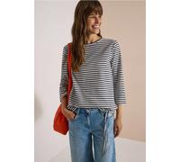 3/4-Arm Shirt mit Rundhals und Streifen