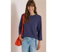 3/4-Arm Shirt mit Rundhals und Streifen