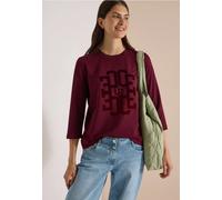 3/4-Arm Shirt mit Rundhals und Wording