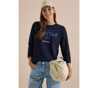 CECIL - 3/4-Arm Shirt mit Rundhals und Wording urban dark blue - Gr. - S