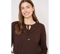 Cecil Damen 3/4-Arm-Shirt Split Neck Jersey macchiato Braun Gr. M