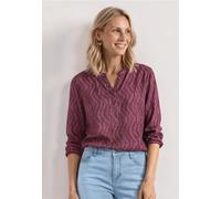 3/4-Arm-Shirt STREET ONE, Damen, Gr. 40, blush berry, Stoff, 50% Modal, 50% Baumwolle, gemustert, normal normal, Rundhals, abgesteppt, Shirts 3/4-Arm-Shirt, Elastiksaum mit Knotendetail (99901851-40)