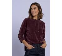 Langarmshirt STREET ONE, Damen, Gr. 46, rustic rouge, Jersey, Obermaterial: 98% Polyester, 2% Elasthan, unifarben, normal hüftbedeckend, U-Boot-Ausschnitt, Bündchen, Shirts Langarmshirt, 3/4-Arm Shirt