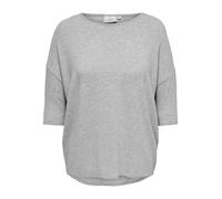 3/4-Arm-Shirt ONLY CARMAKOMA "CARLAMOUR 3/4 TOP JRS NOOS", Damen, Gr. M, grau (light grau melange), Single Jersey, Obermaterial: 65% Polyester, 30% Viskose, 5% Elasthan, unifarben, regular fit normal,