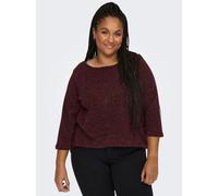 3/4-Arm-Shirt ONLY CARMAKOMA "CARMARTHA 3/4 TOP", Damen, Gr. L, rot (winetasting), Single Jersey, Obermaterial: 95% Polyester, 5% Elasthan, unifarben, relaxed fit normal, Rundhals, Shirts 3/4-Arm-Shir