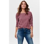 3/4-Arm-Shirt ONLY "ONLALBA 3/4 TOP JRS NOOS", Damen, Gr. S, rosa (dry rose), Feinstrick, Obermaterial: 95% Polyester, 5% Elasthan, unifarben, lässig geschnitten hüftbedeckend, U-Boot-Ausschnitt, Shir