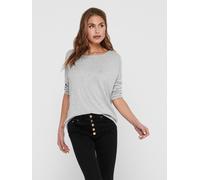 3/4-Arm-Shirt ONLY "ONLELCOS 4/5 SOLID TOP", Damen, Gr. S (36), light grau melange, Jersey, Obermaterial: 95% Polyester, 5% Elasthan, meliert, figurumspielend normal, Rundhals, Shirts 3/4-Arm-Shirt (2