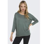 3/4-Arm-Shirt ONLY "ONLELCOS 4/5 SOLID TOP", Damen, Gr. S, grün (balsam grün), Jersey, Obermaterial: 95% Polyester, 5% Elasthan, unifarben, figurumspielend normal, Rundhals, Shirts 3/4-Arm-Shirt (6484