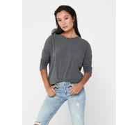 3/4-Arm-Shirt ONLY "ONLGLAMOUR 3/4 TOP JRS NOOS", Damen, Gr. M, grau (dunkelgrau melange), Single Jersey, Obermaterial: 65% Polyester, 30% Viskose, 5% Elasthan, meliert, figurumspielend hüftbedeckend,