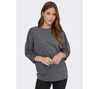3/4-Arm-Shirt ONLY "ONLSILVERY GLAMOUR LUREX 3/4 TOP JRS", Damen, Gr. XL, schwarz (schwarz detail:silber lurex), Jersey, Obermaterial: 60% Polyester, 24% Viskose, 16% metallisierte Fasern, Glitzermust
