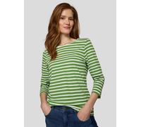 3/4-Arm-Shirt RABE, Damen, Gr. 38, farn, Jersey, Obermaterial: 92% Baumwolle, 8% Elasthan, gestreift, regular fit hüftbedeckend, Rundhals, gerader Abschluss, Shirts 3/4-Arm-Shirt, in Streifen-Optik (5