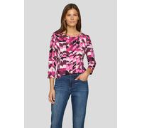 3/4-Arm-Shirt RABE, Damen, Gr. 38, malve, Web, Obermaterial: 92% Baumwolle, 8% Elasthan, bedruckt, tailliert hüftbedeckend, Rundhals, Shirts 3/4-Arm-Shirt, Sommershirt mit grafischem Muster (89472836-