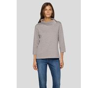 3/4-Arm-Shirt RABE, Damen, Gr. 40, braun (macchiato), Web, Obermaterial: 70% Polyester, 28% Viskose, 2% Elasthan, gemustert, hüftbedeckend, Rundhals, Shirts 3/4-Arm-Shirt, mit grafischem Muster und Sc