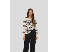 3/4-Arm-Shirt RABE, Damen, Gr. 42, beige (elfenbein), Web, Obermaterial: 95% Viskose, 5% Elasthan, bedruckt, regular fit taillenbedeckt, Rundhals, Shirts 3/4-Arm-Shirt, mit All-Over Print (83327801-42