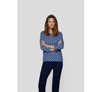 Print-Shirt RABE "RABE Gemustertes Shirt mit 3/4-Ärmeln" Gr. 42, blau (dunkelblau) Damen Shirts (62245038-42) dunkelblau
