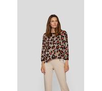 3/4-Arm-Shirt RABE, Damen, Gr. 42, braun (schoko), Jersey, Obermaterial: 95% Viskose, 5% Elasthan, bedruckt, mehrfarbig, regular fit normal, Rundhals, elastischer Bund, Shirts 3/4-Arm-Shirt, gestreift