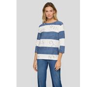 Sweatshirt RABE "Sweatshirt", Damen, Gr. 42, dunkelblau, 76%Baumwolle 16%Polyester 8%Elasthan, gestreift, gerade, Sweatshirts Sweatshirt (76567355-42) dunkelblau