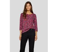 3/4-Arm-Shirt RABE, Damen, Gr. 42, schwarz, Obermaterial: 92% Baumwolle, 8% Elasthan, bedruckt, casual, regular fit taillenbedeckt, Rundhals, 3/4-Ärmel gerader Abschluss, Shirts, mit All-Over Print (3