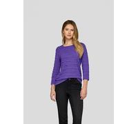 3/4-Arm-Shirt RABE, Damen, Gr. 42, violett, Rippware, Obermaterial: 68% Viskose, 28% Polyester, 4% Elasthan, Strukturmuster, regular fit taillenbedeckt, Rundhals, Shirts 3/4-Arm-Shirt, mit Struktur Mu
